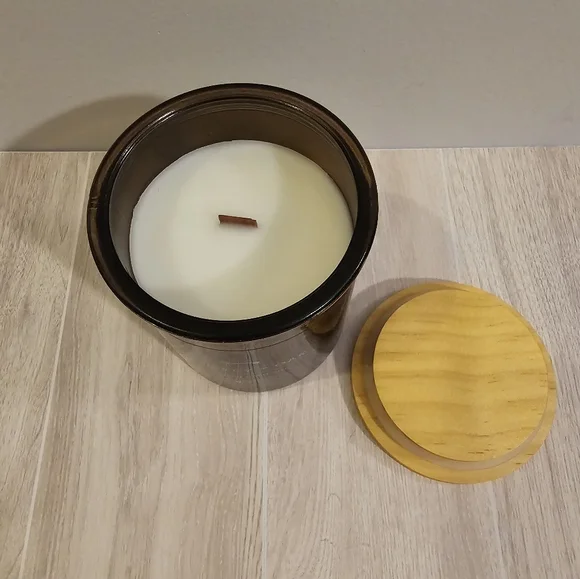 Whiskey + Oak Crackling Wood Wick Candle by Threshold- 9oz - Picture 3 of 4